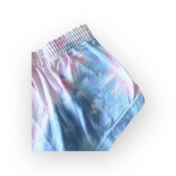 Soffe ❤︎︎ Hand Tie Dye Embellished Shorts ❤︎︎ Heart Cut Out ❤︎︎ Pink Blue ❤︎︎ XS - Picture 8 of 13